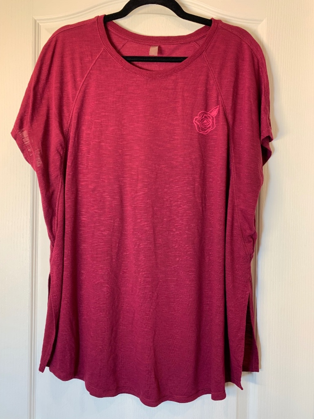 Hyba Canada Fuchsia Activewear Tunic Top 2X | Side‎ Slits | Athleisure